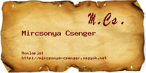 Mircsonya Csenger névjegykártya